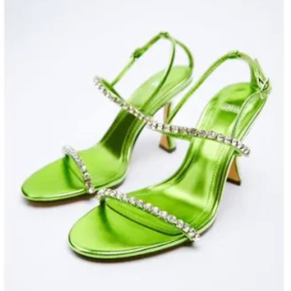 Green Metallic Heel